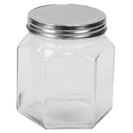 Load image into Gallery viewer, Home Basics  26 oz. Small Hexagon Glass Canister, Clear $2.00 EACH, CASE PACK OF 24
