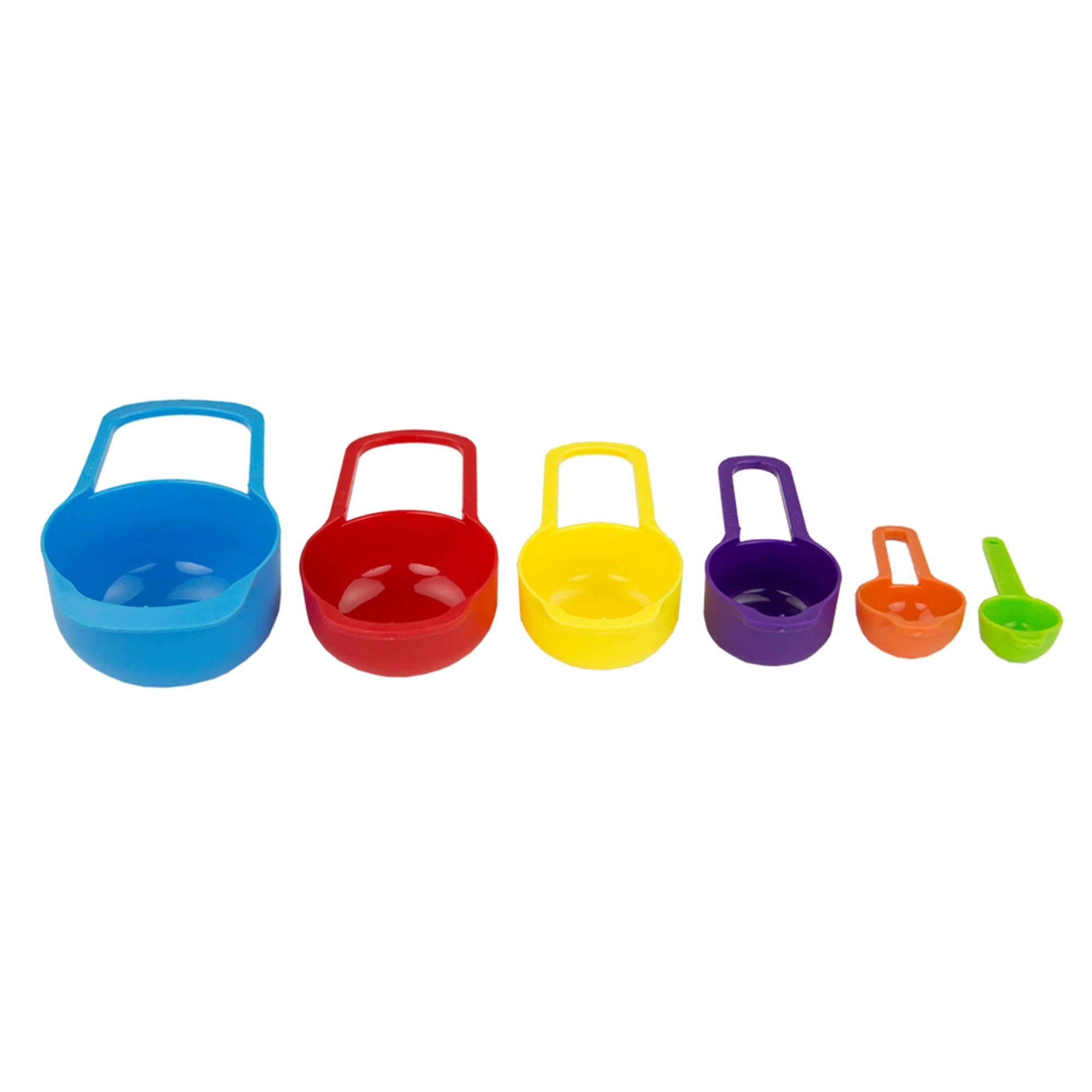 Home Basics 6 Piece Plastic Measuring Cup Set, Multi-Colored $2.00 EACH, CASE PACK OF 24