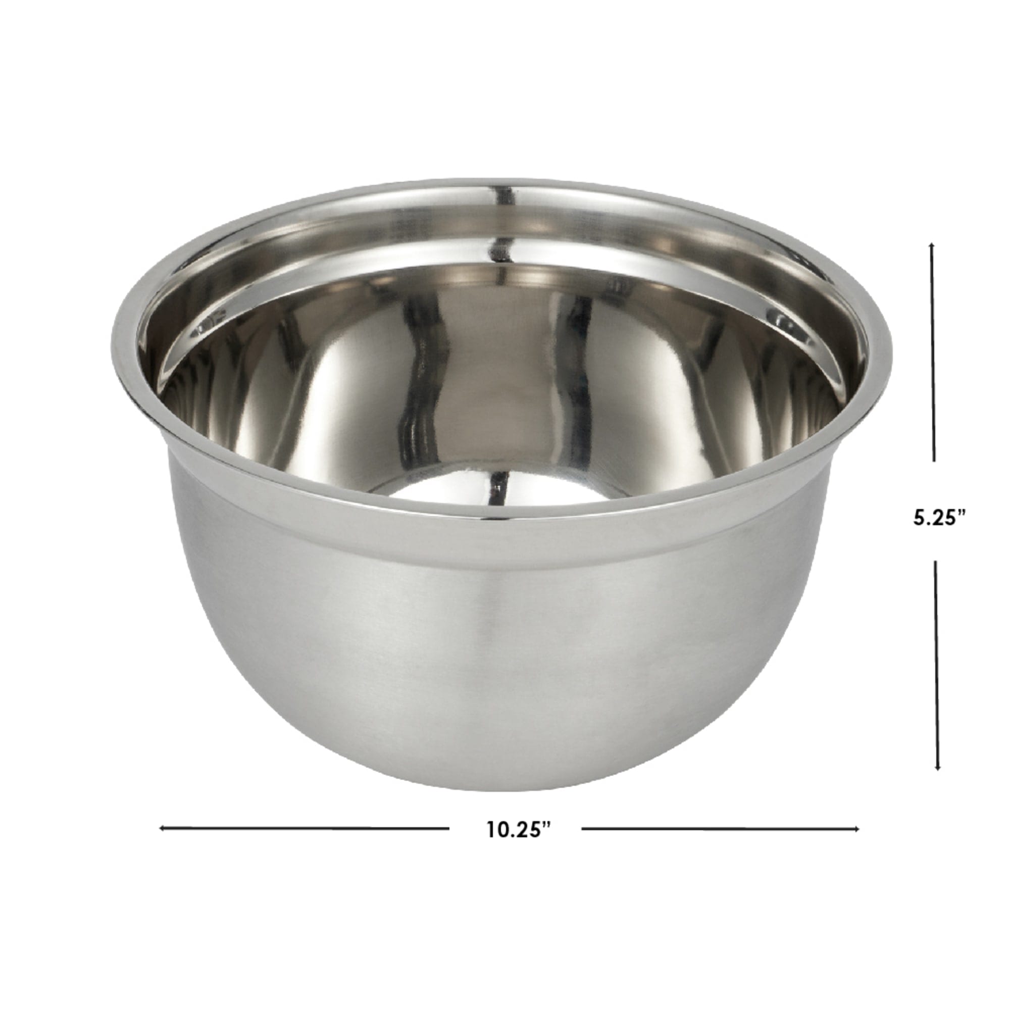 Home Basics 5 QT Stainless Steel Beveled Anti-Skid Mixing Bowl, Silver $5.00 EACH, CASE PACK OF 24