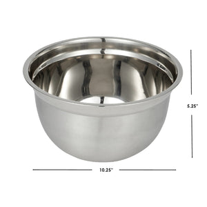 Home Basics 5 QT Stainless Steel Beveled Anti-Skid Mixing Bowl, Silver $5.00 EACH, CASE PACK OF 24