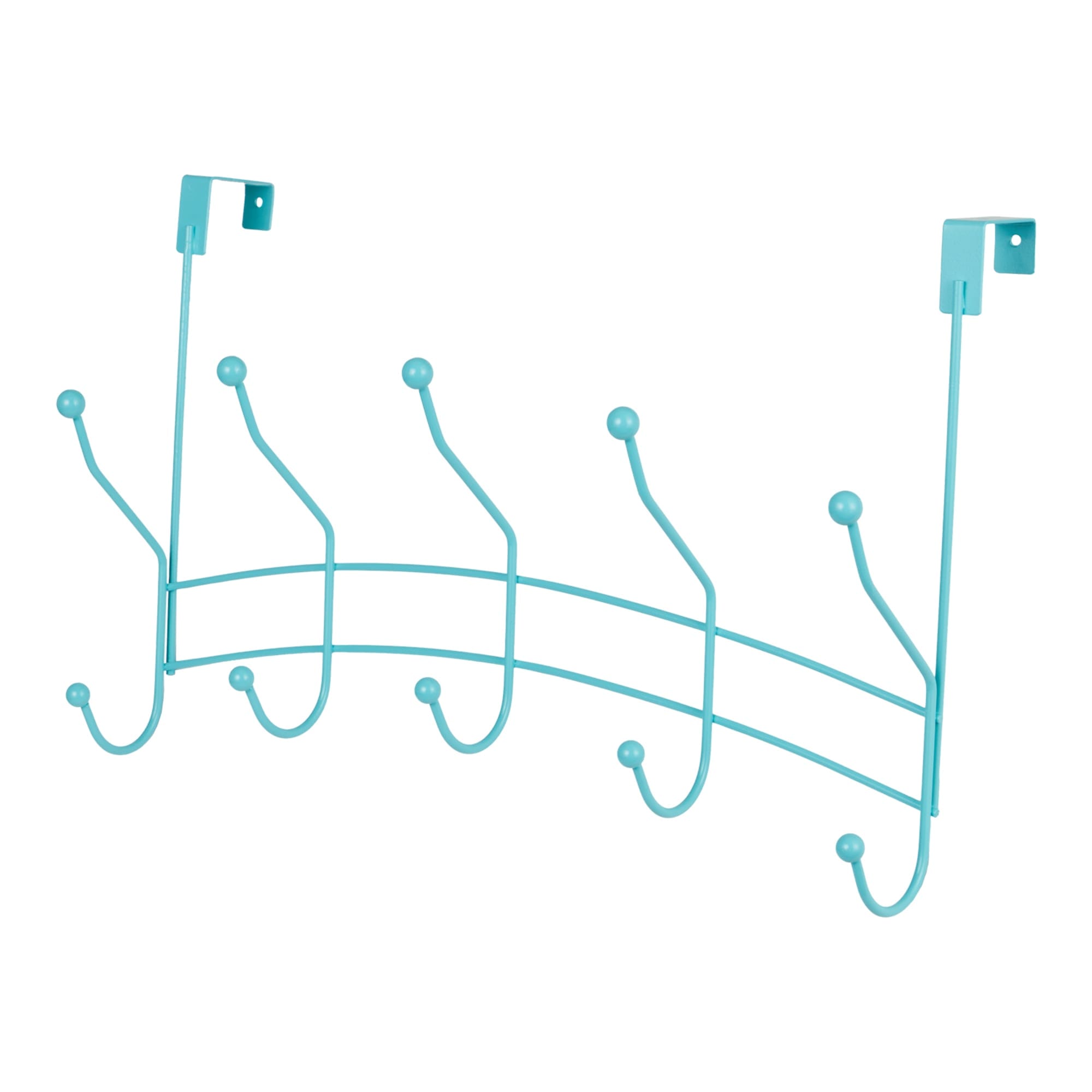 Home Basics Shelby 5 Hook Over the Door Hanging Rack, Turquoise $5.00 EACH, CASE PACK OF 12