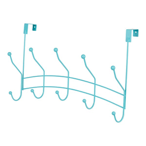 Home Basics Shelby 5 Hook Over the Door Hanging Rack, Turquoise $5.00 EACH, CASE PACK OF 12