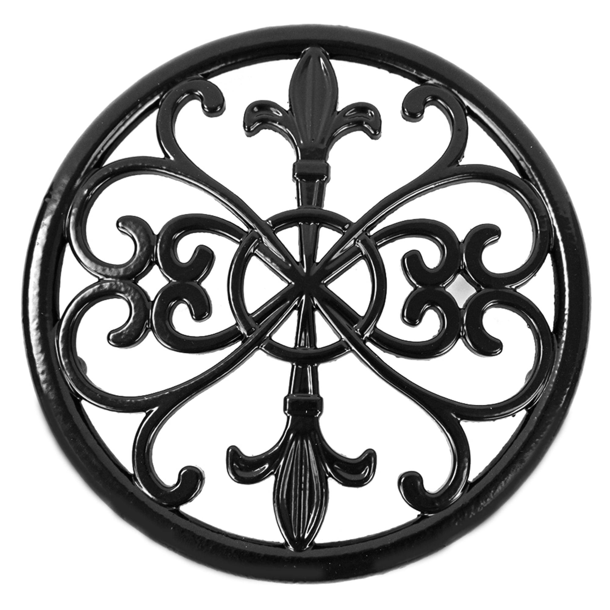 Home Basics Cast Iron Fleur De Lis Trivet, Black $5.00 EACH, CASE PACK OF 6