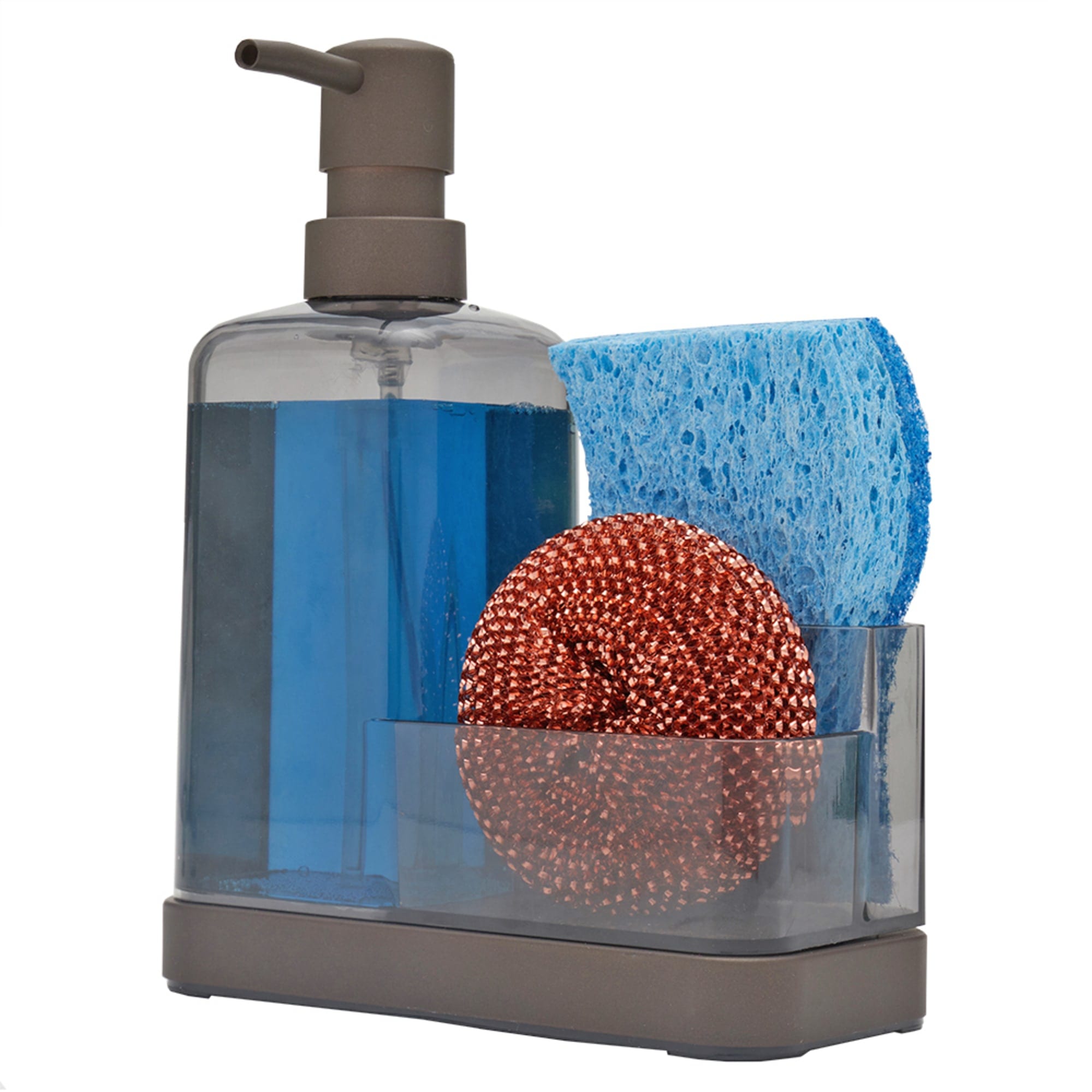 Home Basics 13.5 oz. Plastic Soap Dispenser with Sponge Compartment, Bronze $6.00 EACH, CASE PACK OF 12