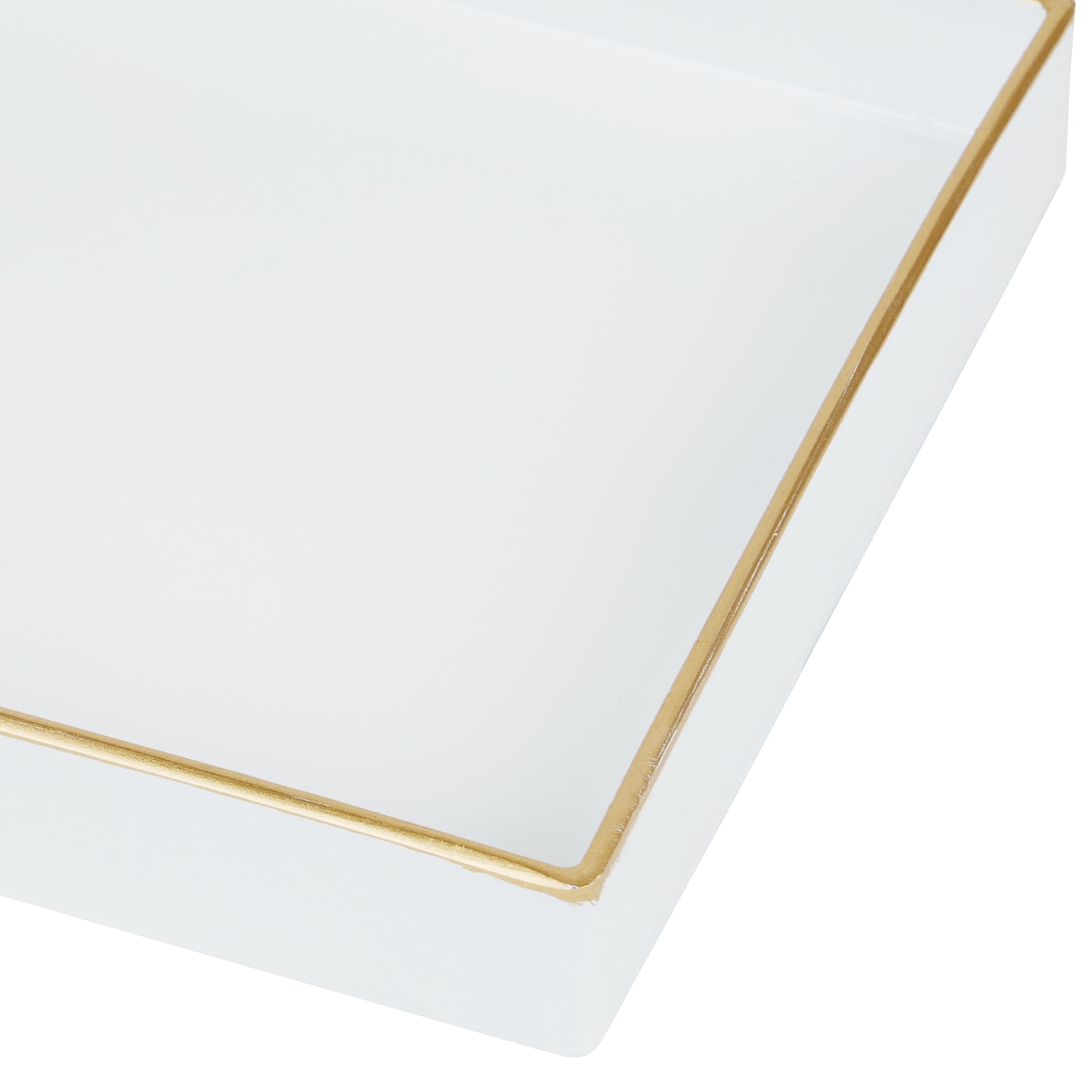 Home Basics White Plastic Vanity Tray with Gold Trim $5.00 EACH, CASE PACK OF 8