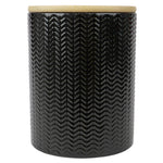 Load image into Gallery viewer, Home Basics Wave Medium  Ceramic Canister, Black $6 EACH, CASE PACK OF 12
