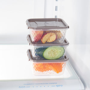 Home Basics Crystal 3 Piece Square Food Storage Containers with Locking Lids, (18.59 oz)
 $3 EACH, CASE PACK OF 12