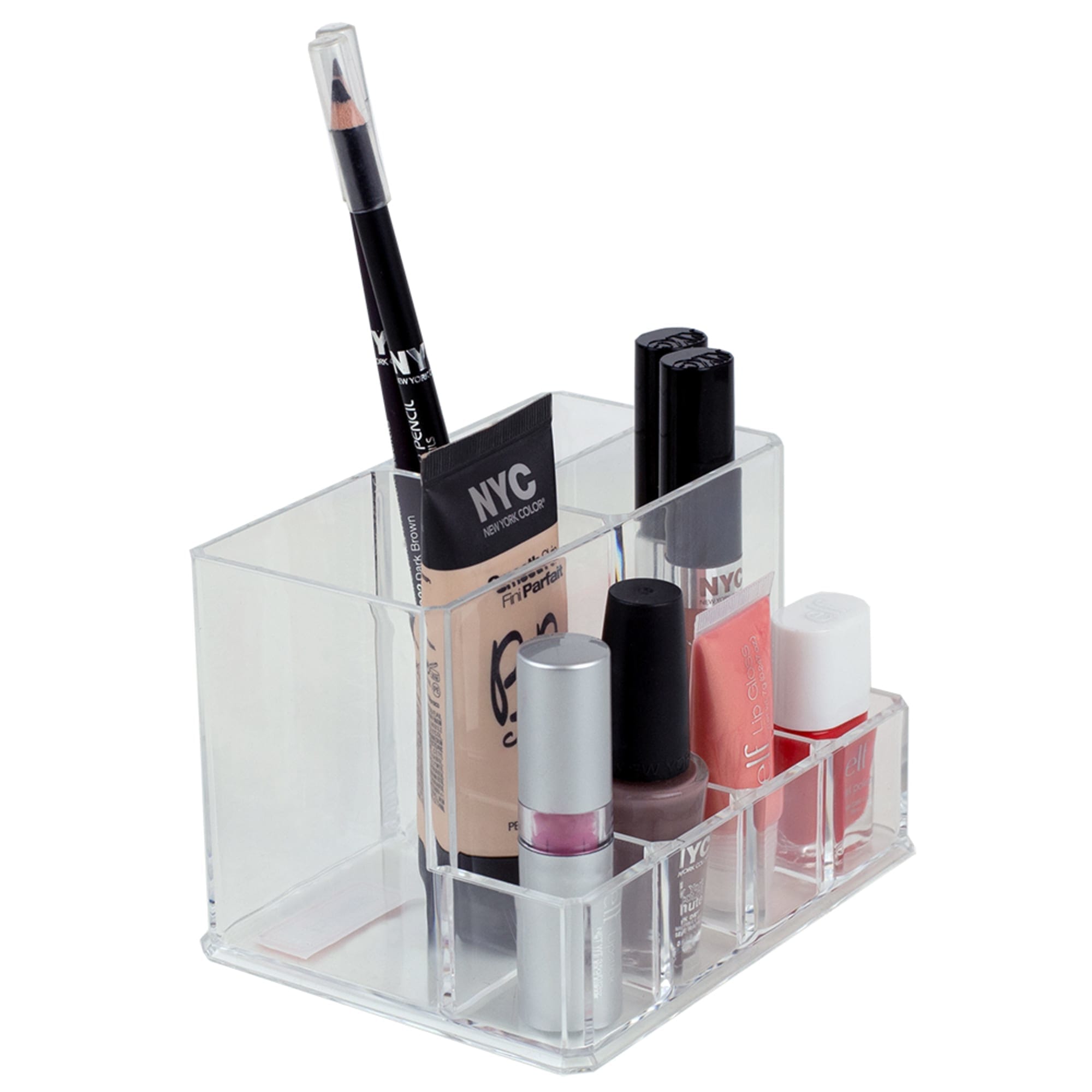 Home Basics Compact Shatter-Resistant Plastic Cosmetic Organizer, Clear $4.00 EACH, CASE PACK OF 12