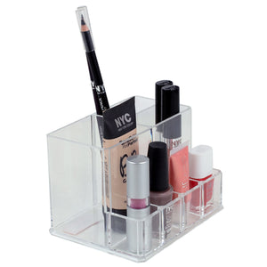 Home Basics Compact Shatter-Resistant Plastic Cosmetic Organizer, Clear $3.00 EACH, CASE PACK OF 12