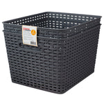 Load image into Gallery viewer, Home Basics Crossweave  14&quot; x 11.5&quot; x 8.75&quot; Multi-Purpose Stackable Plastic Storage Basket, (Pack of 2) - Assorted Colors
