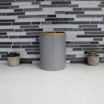 Load image into Gallery viewer, Home Basics Honeycomb Medium Ceramic Canister, Grey $6.00 EACH, CASE PACK OF 12
