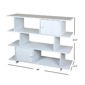 Home Basics 3 Tier Book Shelf with 2 Cabinet Doors and 3 Open Cubby Shelves, White $60 EACH, CASE PACK OF 1