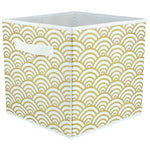 Load image into Gallery viewer, Home Basics Metallic Scallop Collapsible Non-Woven Storage Cube, Gold $3.00 EACH, CASE PACK OF 12
