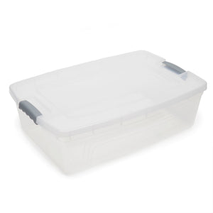 Home Basics 30 Liter Rectangular Storage Container with lid, Clear $12.00 EACH, CASE PACK OF 6