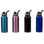 Load image into Gallery viewer, Home Basics Modern Metallic Stainless Steel Travel Water Bottle - Assorted Colors
