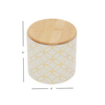 Load image into Gallery viewer, Home Basics Vescia Small Ceramic Canister with Bamboo Top $5.00 EACH, CASE PACK OF 12
