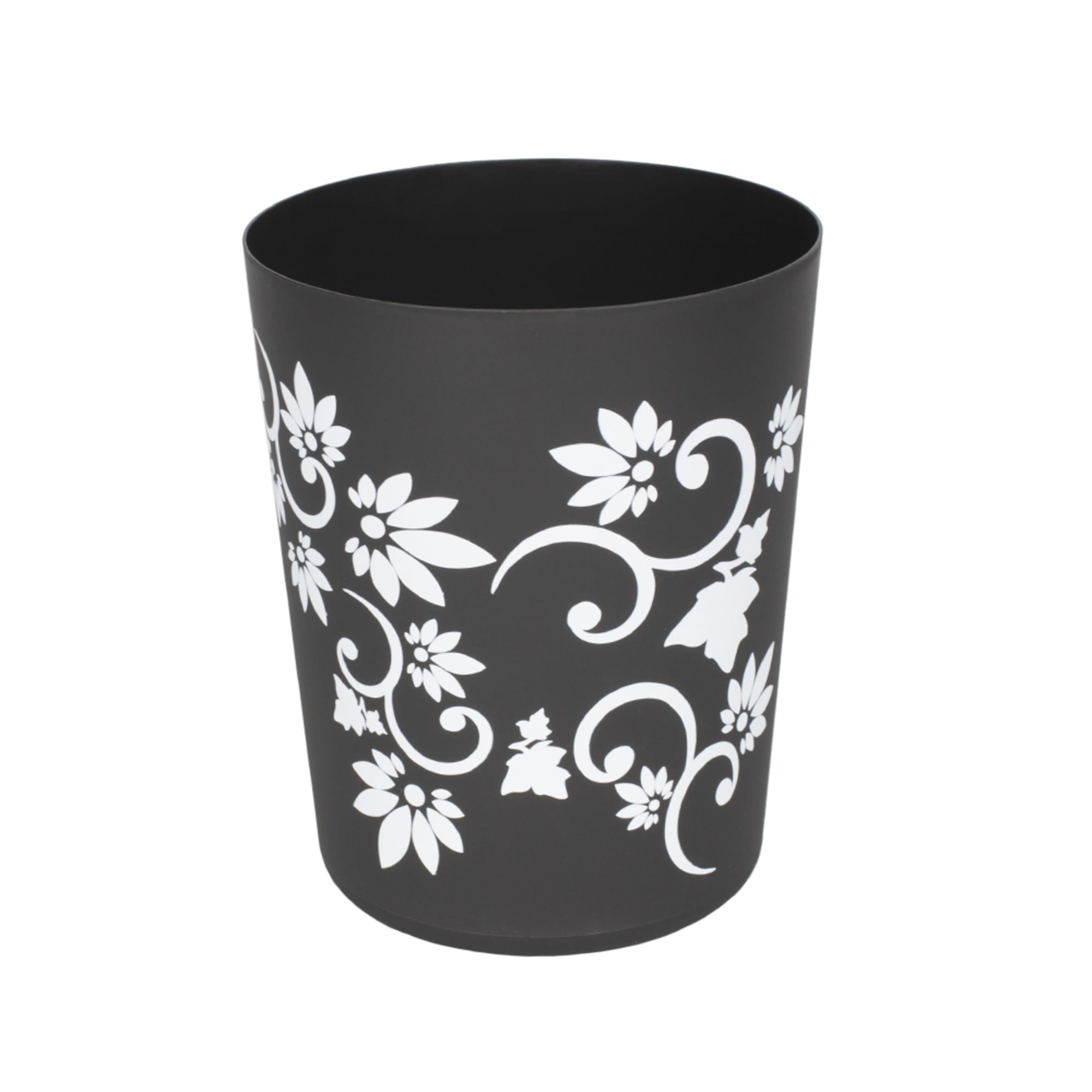 Home Basics Floral Printed 7 Piece Plastic Bath Accessory Set, Black $10.00 EACH, CASE PACK OF 6