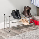 Load image into Gallery viewer, Home Basics 2-Tier Chrome Expandable Shoe Rack $12.00 EACH, CASE PACK OF 8
