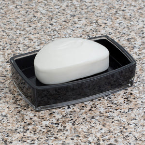 Home Basics Acrylic Plastic Soap Dish, Black $3.00 EACH, CASE PACK OF 24