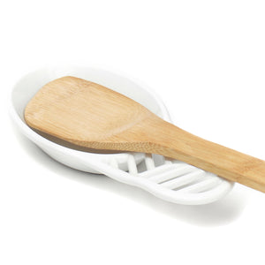 Home Basics Lines Cast Iron Spoon Rest, White $5.00 EACH, CASE PACK OF 6