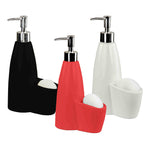 Load image into Gallery viewer, Home Basics Tall Ceramic Soap Dispenser with Sponge - Assorted Colors

