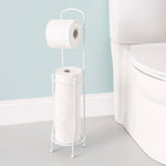 Load image into Gallery viewer, Home Basics Free-Standing Vinyl Coated Steel Dispensing Toilet Paper Holder, White $10.00 EACH, CASE PACK OF 12
