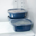Load image into Gallery viewer, Home Basics 6 Piece Square Plastic Meal Prep Set, (33.8 oz), Blue $5 EACH, CASE PACK OF 7
