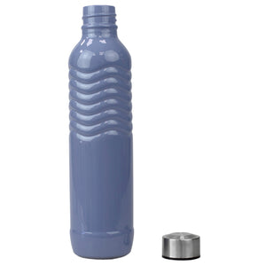 Home Basics Glacier Textured Grip 24 oz. Glass Travel Water Bottle with Easy Twist-on Leak Proof Steel Cap - Assorted Colors