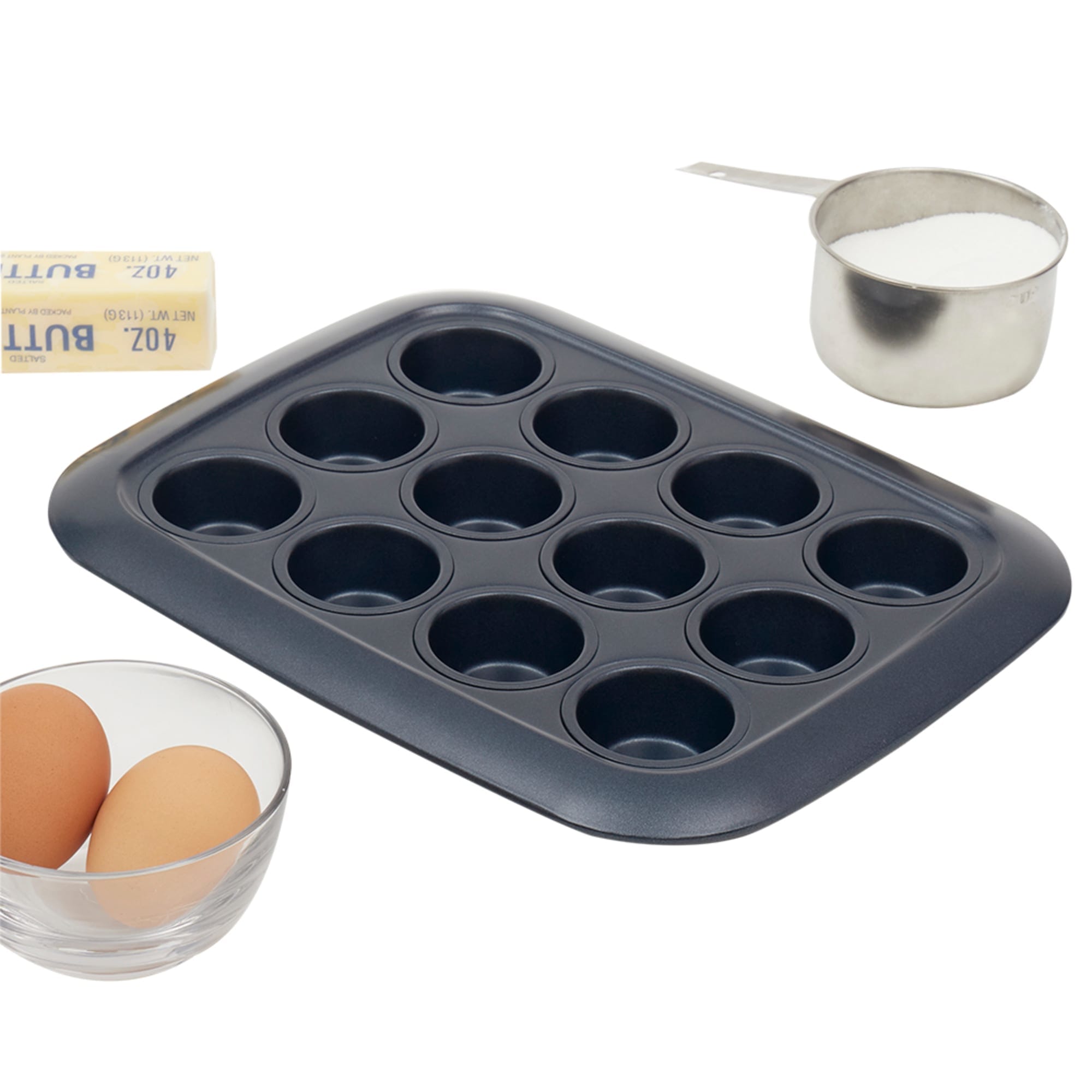 Michael Graves Design Non-Stick 12 Mini Cup Carbon Steel Muffin Pan, Indigo $7.00 EACH, CASE PACK OF 12