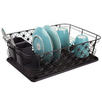 Load image into Gallery viewer, Home Basics 3 Piece Decorative Wire Steel Dish Rack, Bronze $15.00 EACH, CASE PACK OF 6
