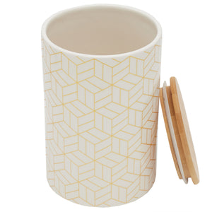 Home Basics Cubix Large Ceramic Canister with Bamboo Top $7.00 EACH, CASE PACK OF 12