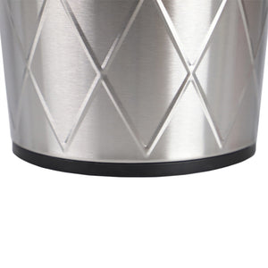 Home Basics Diamond Open Top 8 Lt Stainless Steel Waste Bin, (9.5" x 10.25"), Silver $6.00 EACH, CASE PACK OF 12