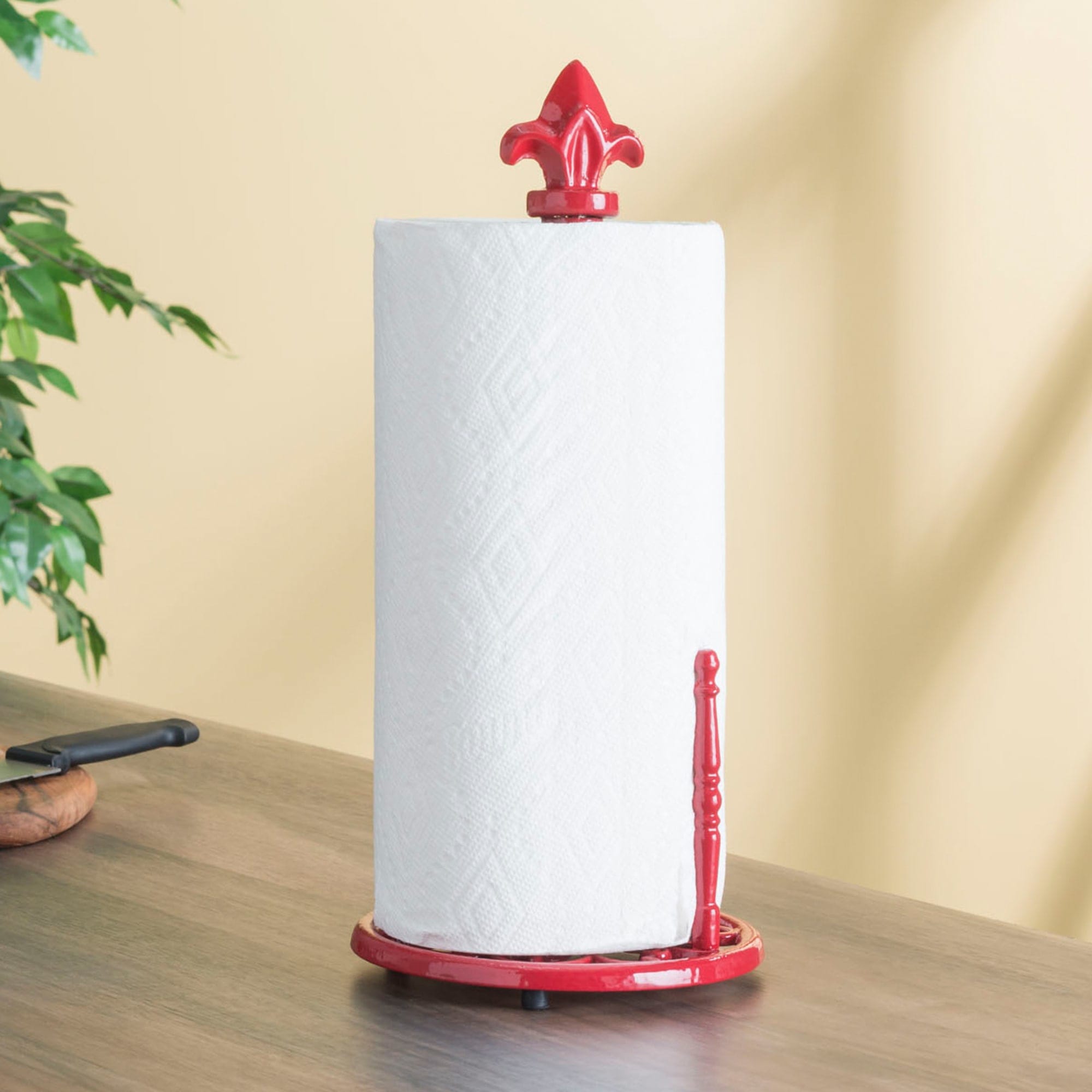 Home Basics Cast Iron Fleur De Lis Paper Towel Holder, Red $10.00 EACH, CASE PACK OF 3