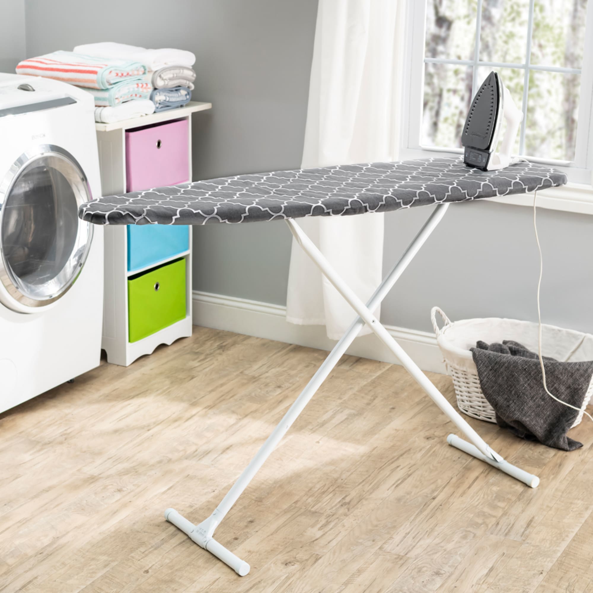 Seymour Home Products Adjustable Height, Freestanding T-Leg Ironing Board, Gray Lattice $25 EACH, CASE PACK OF 1