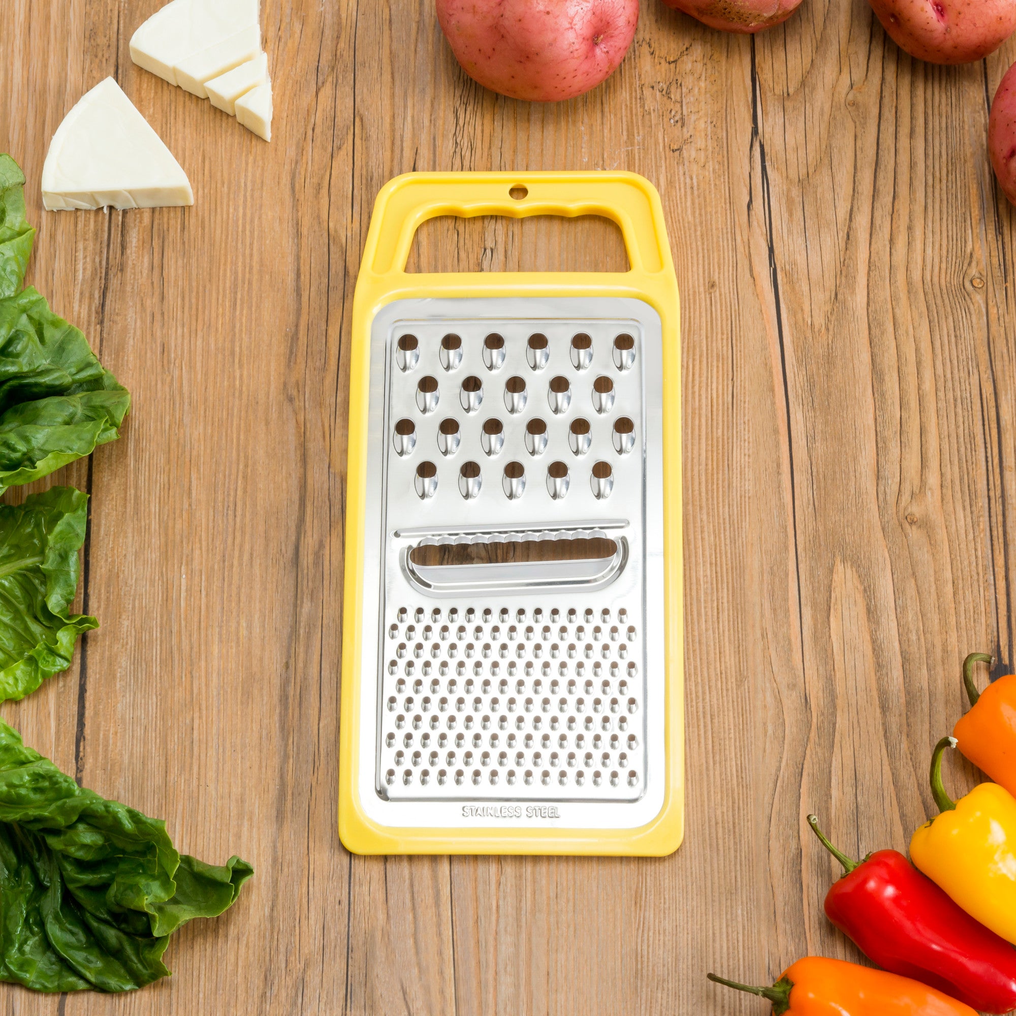 Home Basics 3-Way Flat Cheese Grater - Assorted Colors