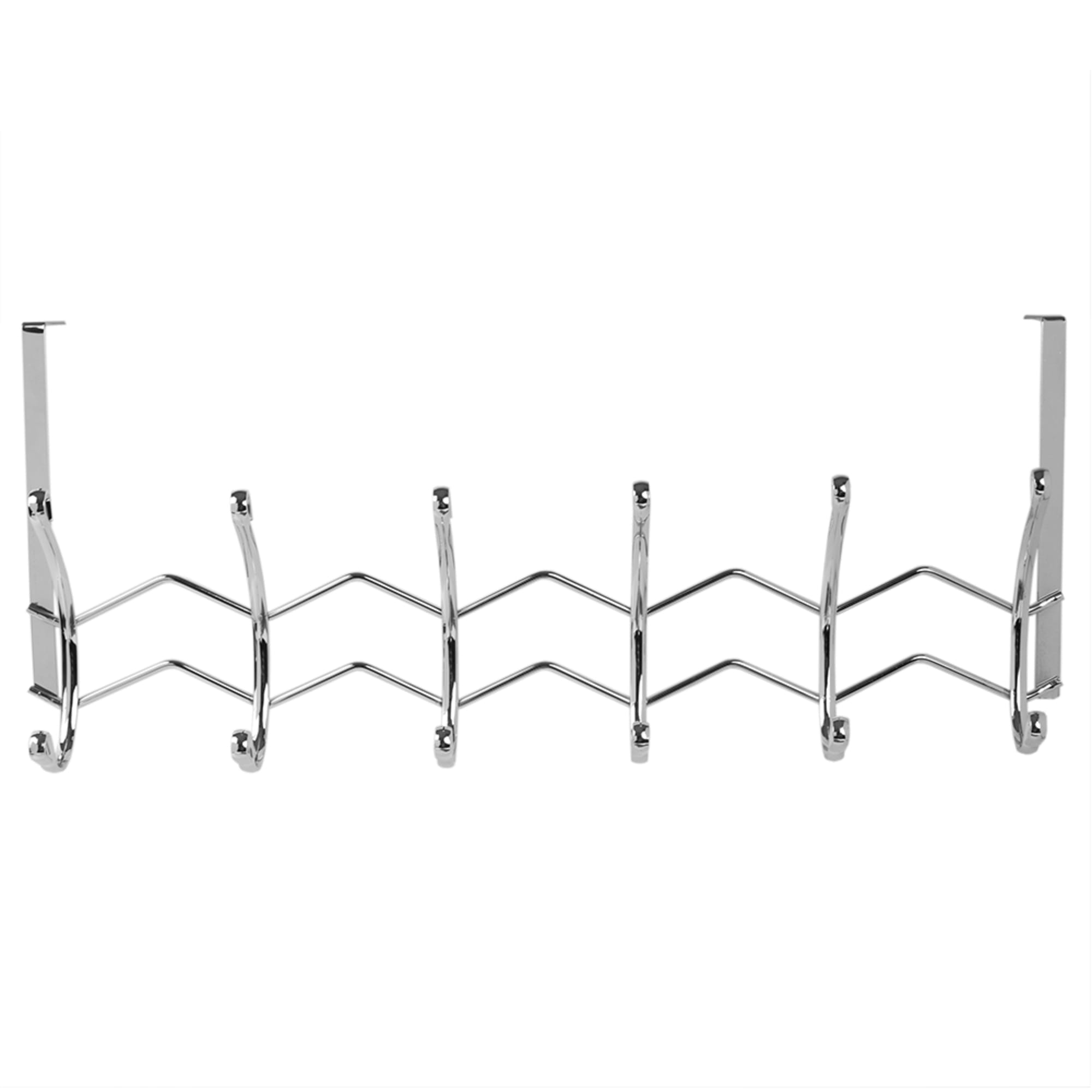 Home Basics Chrome Plated Steel 6 Hook Over the Door Hanging Rack $6.00 EACH, CASE PACK OF 12