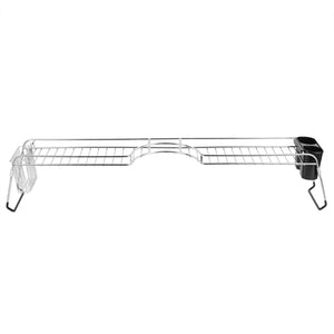 Home Basics Expandable Over the Sink Steel Wire Dish Rack with Coated  Handles, Chrome, KITCHEN ORGANIZATION