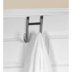 Load image into Gallery viewer, Home Basics Heavy Weight Brushed Satin Nickel Rust-Proof Over the Door Double Hook $6.00 EACH, CASE PACK OF 8

