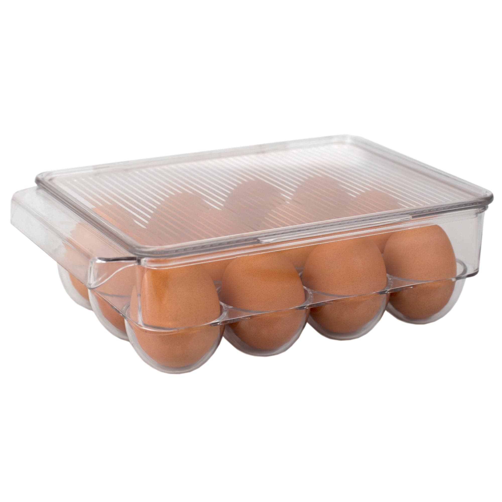 Michael Graves Design Stackable 12 Compartment Plastic Egg Container with Lid, Clear $5.00 EACH, CASE PACK OF 12