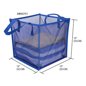 Home Basics Breathable Micro Mesh Collapsible Laundry Cube with Handles - Assorted Colors