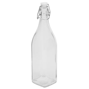 Home Basics 1 Lt Air-Tight Flip Top Glass Bottle, Clear $2.50 EACH, CASE PACK OF 3