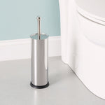 Load image into Gallery viewer, Home Basics Hide-Away and Splash Proof Polished Stainless Steel Toilet Brush with Non-Skid Hygienic Holder, Silver $6.00 EACH, CASE PACK OF 12
