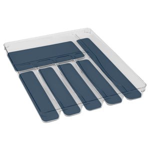Michael Graves Design Large 6  Compartment Rubber Lined Plastic Cutlery Tray, Indigo $10.00 EACH, CASE PACK OF 12