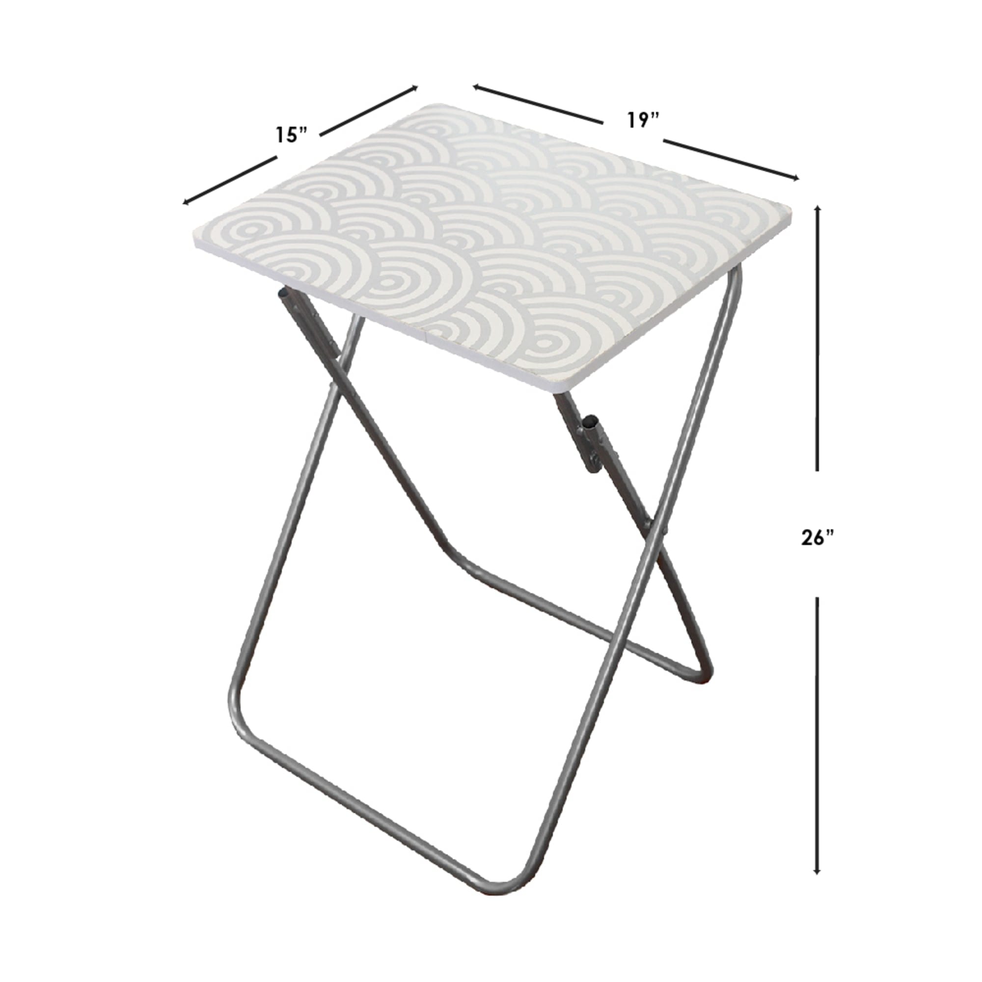 Home Basics Metallic Multi-Purpose Foldable Table, Silver $15.00 EACH, CASE PACK OF 6