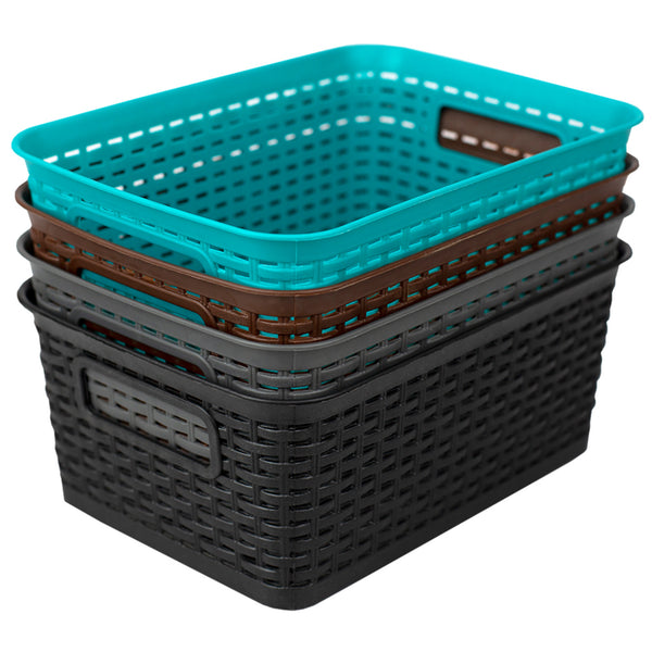 Home Basics Medium Stackable Multi-Purpose Tightly Woven Plastic