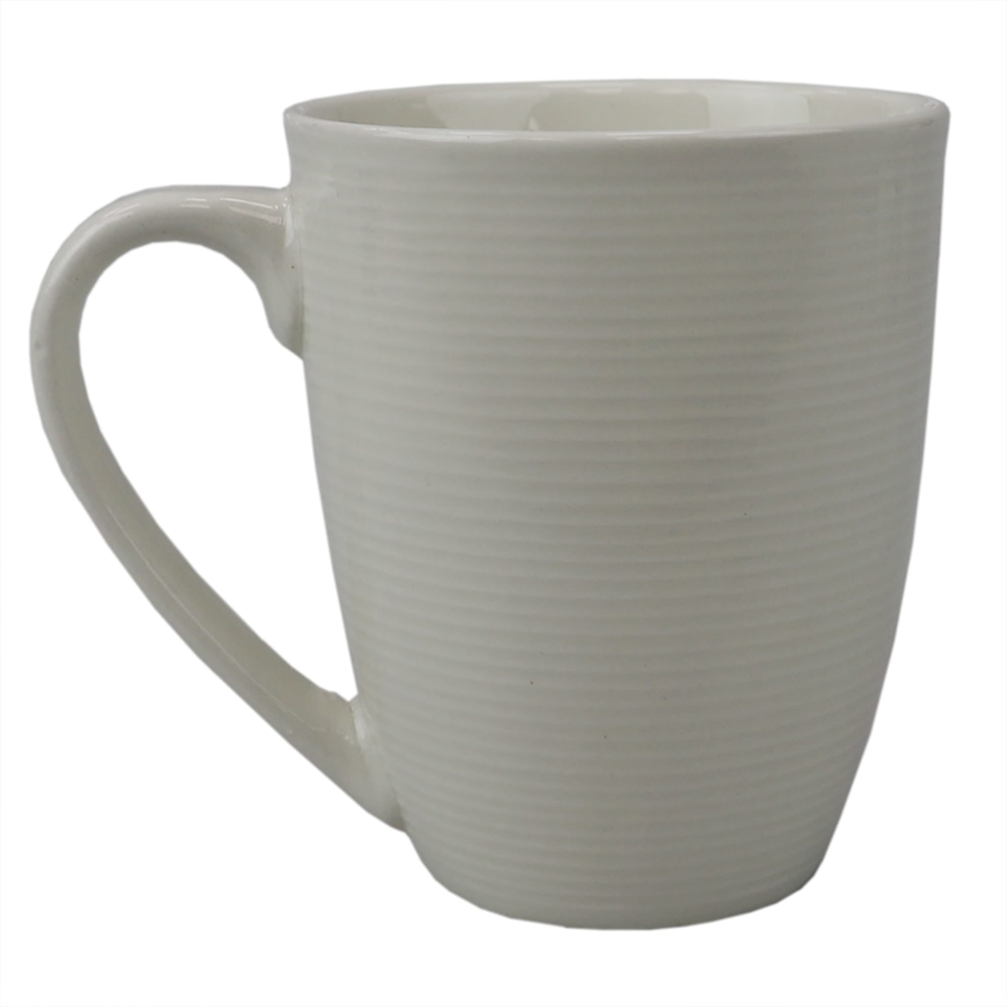 Home Basics Embossed Thread 14 oz Ceramic Mug, White $2 EACH, CASE PACK OF 24