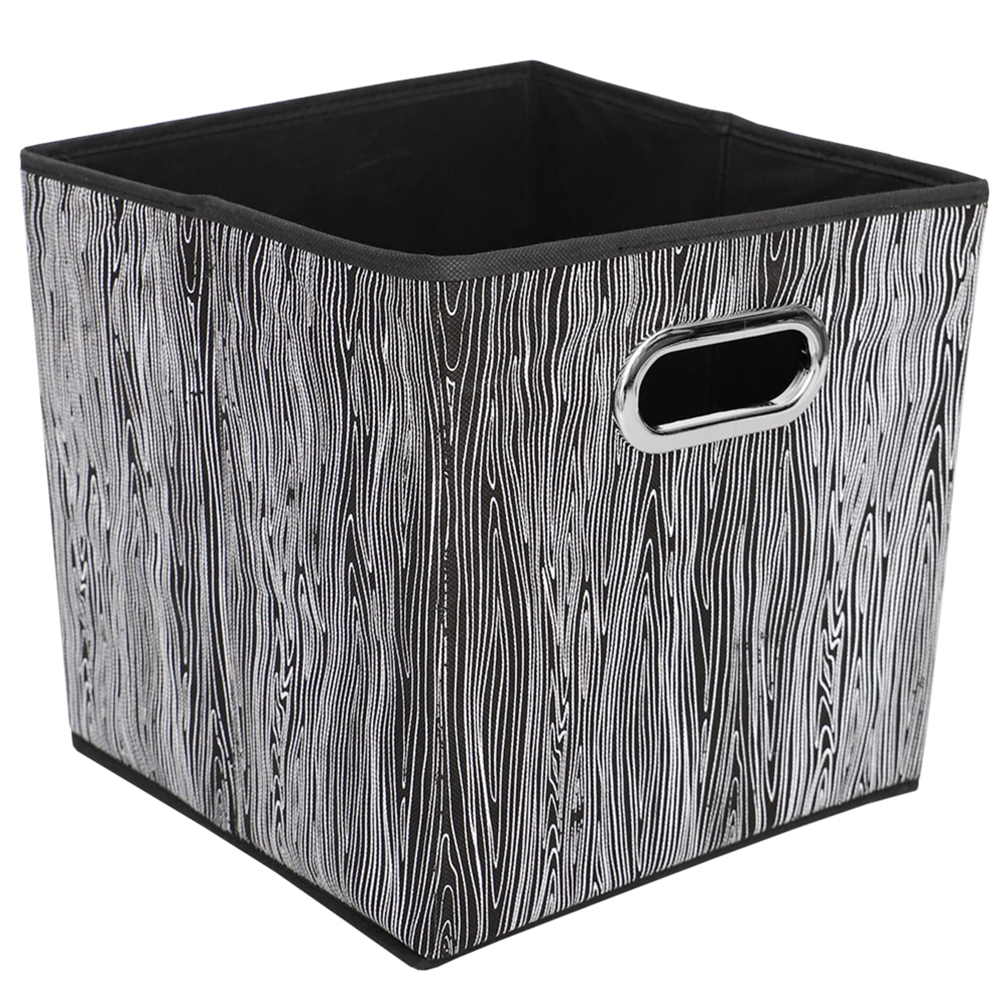 Home Basics Wood Tone Collapsible Non-Woven Storage Bin with Grommet Handle, Black $5.00 EACH, CASE PACK OF 12