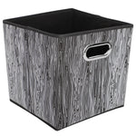 Load image into Gallery viewer, Home Basics Wood Tone Collapsible Non-Woven Storage Bin with Grommet Handle, Black $5.00 EACH, CASE PACK OF 12
