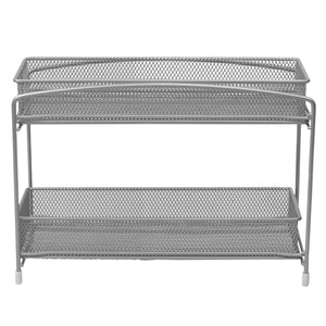 Home Basics 2 Tier Mesh Steel Helper Shelf with Removable Sliding Baskets, Silver $10 EACH, CASE PACK OF 6