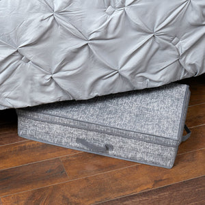 Home Basics Graph Line Non-Woven Under the Bed Storage Box with Label Window and Lid, Grey $8.00 EACH, CASE PACK OF 12